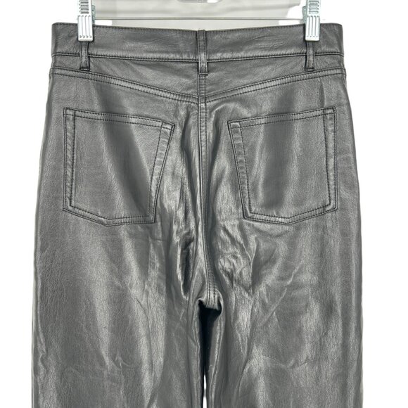 Wilfred Faux Leather Gloss Black High-Waisted Pants Size 4 - Picture 4 of 9